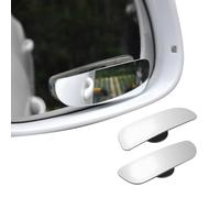 Lot de 2 rétroviseurs convexes réglables à 360 degrés Angle mort Autocollant HD Rétroviseur extérieur réglable universel pour voiture Objectif grand angle pour camionnettes moto