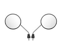 Lot de 2 rétroviseurs de moto - Filetage de 8 mm - Plaqué chrome - Verre plat - Rotation à 360° - Compatible avec la plupart des motos