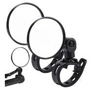 Lot de 2 rétroviseurs de vélo, rétroviseurs de vélo pour vélo électrique gauche, rétroviseur de vélo, rotatif à 360 °, pliable universel, pour guidon de 15 à 35 mm, pour vélo, VTT, vélo de route