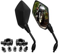 Lot de 2 Rétroviseurs Latéraux Oeil de Moto Universel avec Embouts de Guidon 7/8", 5 Boulons Filetés 10mm et 8mm Inclus pour Moto Vélo