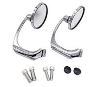 Lot De 2 Rétroviseurs M&oto Côté Gauche Et Droit Pour Guidon De M&oto Pour Scooters Cruisers Motos De Route Pour SUZ&UKI Pour YAM&AHA Pour DUC&ATI(Silver)