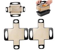 Lot de 2 revêtements de moule à pain en silicone 38, 1 x 48, 3 cm antiadhésifs pour four avec 4 poignées, tapis cuisson réutilisables résistants à la chaleur pour le levain et le pain artisanal