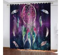 Lot De 2 Rideau Chambre Attrape-rêves 2 x L 140 x H 240 cm Enfant Fille Garcon 3D Impression Motif Rideaux Occultants Thermiques Isolants À Oeillets Décoration De Fenêtre pour Salon