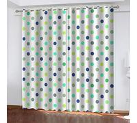 Lot De 2 Rideau Chambre Cercle 2 x L 140 x H 240 cm Enfant Fille Garcon 3D Impression Motif Rideaux Occultants Thermiques Isolants À Oeillets Décoration De Fenêtre pour Salon