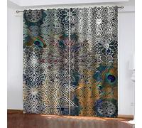 Lot De 2 Rideau Chambre Fleurs abstraites 2 x L 140 x H 240 cm Enfant Fille Garcon 3D Impression Motif Rideaux Occultants Thermiques Isolants À Oeillets Décoration De Fenêtre pour Salon