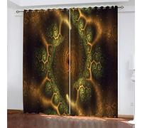 Lot De 2 Rideau Chambre Horreur Abstraite 2 x L 140 x H 240 cm Enfant Fille Garcon 3D Impression Motif Rideaux Occultants Thermiques Isolants À Oeillets Décoration De Fenêtre pour Salon