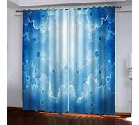 Lot De 2 Rideau Chambre Paon Nuage 2 x L 140 x H 240 cm Enfant Fille Garcon 3D Impression Motif Rideaux Occultants Thermiques Isolants À Oeillets Décoration De Fenêtre pour Salon