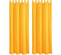 Lot de 2 Rideau décoratif Passant, Polyester, hellorange - marigold, 140 x 145cm