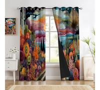 Lot De 2 Rideau Occultant Thermique Isolant Anti Froid Et Chaleur 117 X 137 Cm Tenture Opaque À Oeillets Isolation Lumiere UV Chambre Salon Intérieurs, Cowboy du Désert Rêves Surréalistes