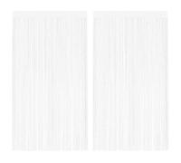 Lot de 2 rideaux à fils, 100 x 250 cm, blanc, 100 % polyester, avec cordon de serrage, lavable, découpable, polyvalent comme séparateur de pièce, rideau de fenêtre, rideau de porte