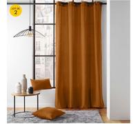 Lot de 2 Rideaux a oeillets 135 x 260 cm coton recyclé Twily Camel