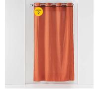 Lot de 2 rideaux à oeillets 140 x 240 cm Coton lavé Linette Terracotta