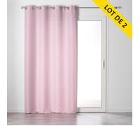 Lot de 2 rideaux a oeillets 140 x 240 tamisant chambray glory Dragee