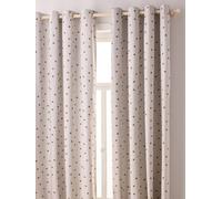 Lot de 2 rideaux à oeillets occultants imprimé coeur beige imprimé 135X250
