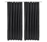 Lot de 2 rideaux blackout opaques Noir Amelie BK, 140x245cm