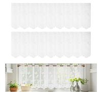 Lot de 2 rideaux brise-bise, rideaux brise-bise semi-transparents blancs, rideaux modernes, rideaux semi-transparents à motifs floraux pour fenêtre de cuisine et salon, dimensions : 45 * 144 cm