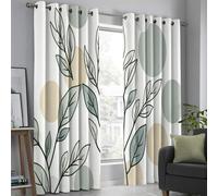 Lot De 2 Rideaux Chambre Enfant Fille Motif À Pois Circulaires Motif Végétal Simple Salon Décoration Rideau Cuisine Restaurant Occultant Thermique Anti Froid À Oeillets 140 X 175 Cm