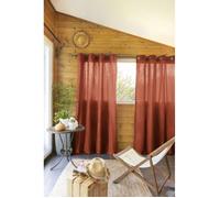 Lot de 2 rideaux d'ameublement ""Kala"" en Coton 140 x 260 cm l'Effet Papillon - Kala Terracotta - 2 panneaux 140 x 240 cm