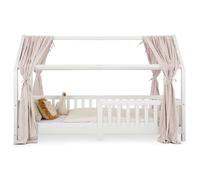 IDIMEX Lot de 2 Rideaux de lit NENA en Mousseline 100% Coton 125 x 310 cm, pour Lits cabanes Enfants, Tissu léger et Doux, Écru