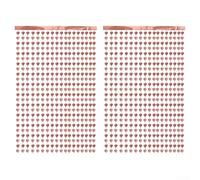 Lot de 2 rideaux de pluie à paillettes en forme de cœur - 1 x 2 m - Pour décoration de fête, rideaux de fenêtre et ambiance d'événement (or rose)