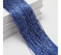 Lot de 2 rideaux de porte à fils, 100 x 200 cm, rideau décoratif pour fête, mariage, décoration d'intérieur - Bleu foncé