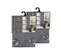 Toilinux - Lot de 2 Rideaux de salon occultants 8 œillets - 140 x 260 cm - Gris Gris