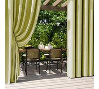 Lot de 2 rideaux d'extérieur imperméables pour tonnelle et pergola - Panneaux latéraux à isolation thermique - 140 x 175 cm - Vert jaune - Auvents parfaits pour l'intimité et l'ombre