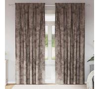 Lot de 2 rideaux en velours avec rideaux, cappuccino, 225 x 140 cm, opaques, occultants, thermiques, brise-vue, pour salon, chambre à coucher, décoration moderne