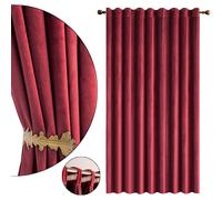 lot de 2 rideaux en velours bordeaux salon chambre rideau opaque fronceur rideaux occultants Blackout Curtain, 132*274cm