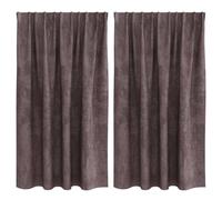 Lot de 2 rideaux en velours, marron, 140 x 140 cm | Velours épais, foncé, isolation thermique, utilisation intérieure, assemblage requis