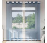 Lot de 2 rideaux en voile avec œillets - Bleu roi - 140 x 245 cm - 100 % polyester - Transparent - Opaque - Pour salon, chambre à coucher, cuisine, facile d'entretien, design moderne