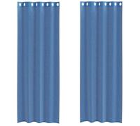 Lot de 2 rideaux en voile avec œillets - Bleu roi - 140 x 260 cm - 100 % polyester - Transparent - Pour salon, chambre à coucher, brise-vue léger et rideau décoratif