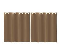 Lot de 2 rideaux en voile avec œillets, marron clair, 140 x 140 cm, semi-transparent, 100 % polyester, pour salon, chambre à coucher, cuisine, avec brise-vue et légère perméabilité à l'air