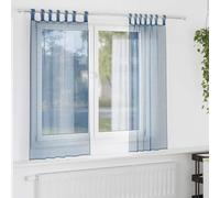 Lot de 2 rideaux en voile avec passants, bleu roi, 140 x 140 cm, store semi-transparent, pour salon, chambre à coucher, cuisine, tissu léger, brise-vue, lavable, polyvalent