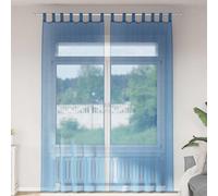 Lot de 2 rideaux en voile avec passants, bleu roi, 140 x 260 cm, 100 % polyester, transparent, brise-vue, rideau pour salon, chambre à coucher, chambre d'enfant, facile d'entretien, polyvalent