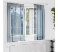 Lot de 2 rideaux en voile avec passe-tringle, bleu roi, 140 x 140 cm, 100 % polyester, transparent, translucide, pour salon, chambre à coucher, cuisine, facile d'entretien