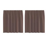 Lot de 2 rideaux en voile avec passe-tringle, marron, 140 x 140 cm | 100 % polyester, lavable à basse température, installation facile, utilisation polyvalente, couleur marron