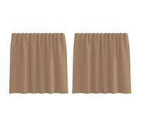 Lot de 2 rideaux en voile avec passe-tringle, marron clair, 140 x 140 cm, 100 % polyester, transparent, opaque, brise-vue, rideau pour salon, chambre à coucher, cuisine, facile d'entretien, design