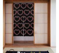 Lot de 2 rideaux épissés 86,4 x 142,2 cm HYTTER Love Couronne imprimée pour la plupart des portes, parfait pour accrocher entre les pièces, sur les murs
