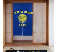 Lot de 2 rideaux épissés 86,4 x 142,2 cm HYTTER Oregon State Flag imprimé pour la plupart des portes, parfait pour accrocher entre les pièces, sur les murs