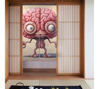 Lot de 2 rideaux épissés 86,4 x 142,2 cm Impression cerveau humain WHJSHOP pour la plupart des portes, parfait pour accrocher entre les pièces, sur les murs
