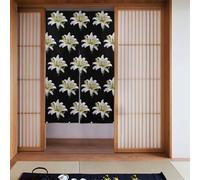 Lot de 2 rideaux épissés 86,4 x 142,2 cm Motif lys HYTTER avec gouttes d'eau imprimées pour la plupart des portes, parfait pour accrocher entre les pièces, sur les murs
