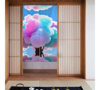 Lot de 2 rideaux épissés 86,4 x 142,2 cm WHJSHOP coton imprimé barbe à papa pour la plupart des portes, parfait pour accrocher entre les pièces, sur les murs