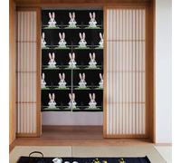 Lot de 2 rideaux épissés 86,4 x 142,2 cm YYHHAOFA Bunny derrière la fenêtre Image pour la plupart des portes, parfait pour accrocher entre les pièces, sur les murs