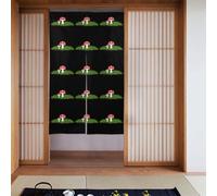 Lot de 2 rideaux épissés 86,4 x 142,2 cm YYHWHJDE Petit champignon sur mousse pour la plupart des portes, parfait pour accrocher entre les pièces, sur les murs