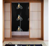 Lot de 2 rideaux épissés 86,4 x 142,2 cm YYHWHJDE Petit garçon Apprendre à faire du vélo Motif pour la plupart des portes, parfait pour accrocher entre les pièces, sur les murs