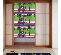 Lot de 2 rideaux épissés 86,4 x 142,2 cm YYHWHJDE Porto Rico Drapeau grenouille palmier motif pour la plupart des portes, parfait pour accrocher entre les pièces, sur les murs