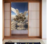Lot de 2 rideaux épissés 86,4 x 142,2 cm YYHWHJDE Wings motif chariot en métal pour la plupart des portes, parfait pour accrocher entre les pièces, sur les murs