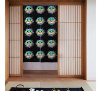 Lot de 2 rideaux épissés de 86,4 x 142,2 cm Motif visages souriants YYHWHJDE pour la plupart des portes, parfait pour accrocher entre les pièces, sur les murs