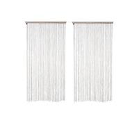 Toilinux - Lot de 2 rideaux fils décoratifs - 90 x 200 cm - Beige